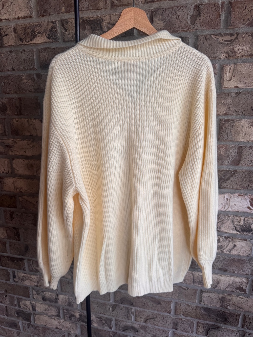 Queen of Sparkles Christmas Tree Rhinestone Pocket Cardigan Sweater Cream L - Picture 6 of 16